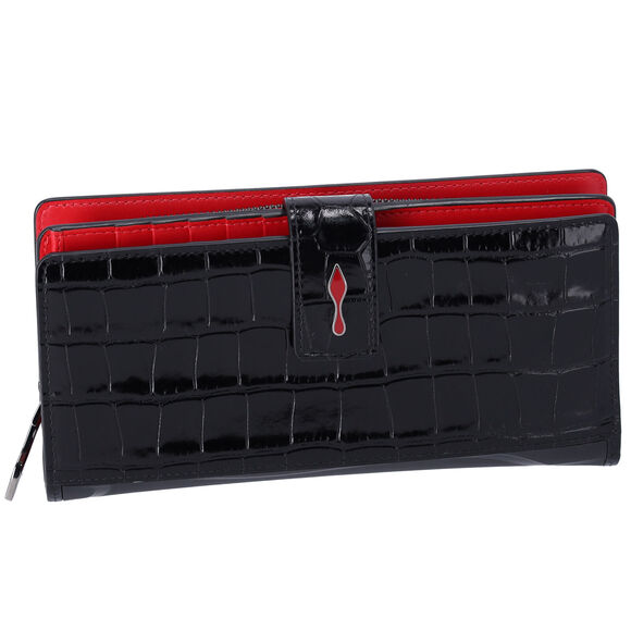 Christian Louboutin Handbags - Christian Louboutin Paloma Long Wallet Black Red Leather